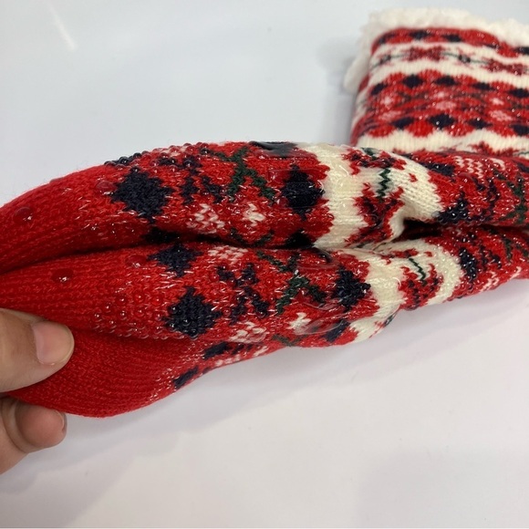 Muk Luks Cabin slipper socks grippy bottom fair aisle design size L/XL (8.5-11) - Picture 4 of 4